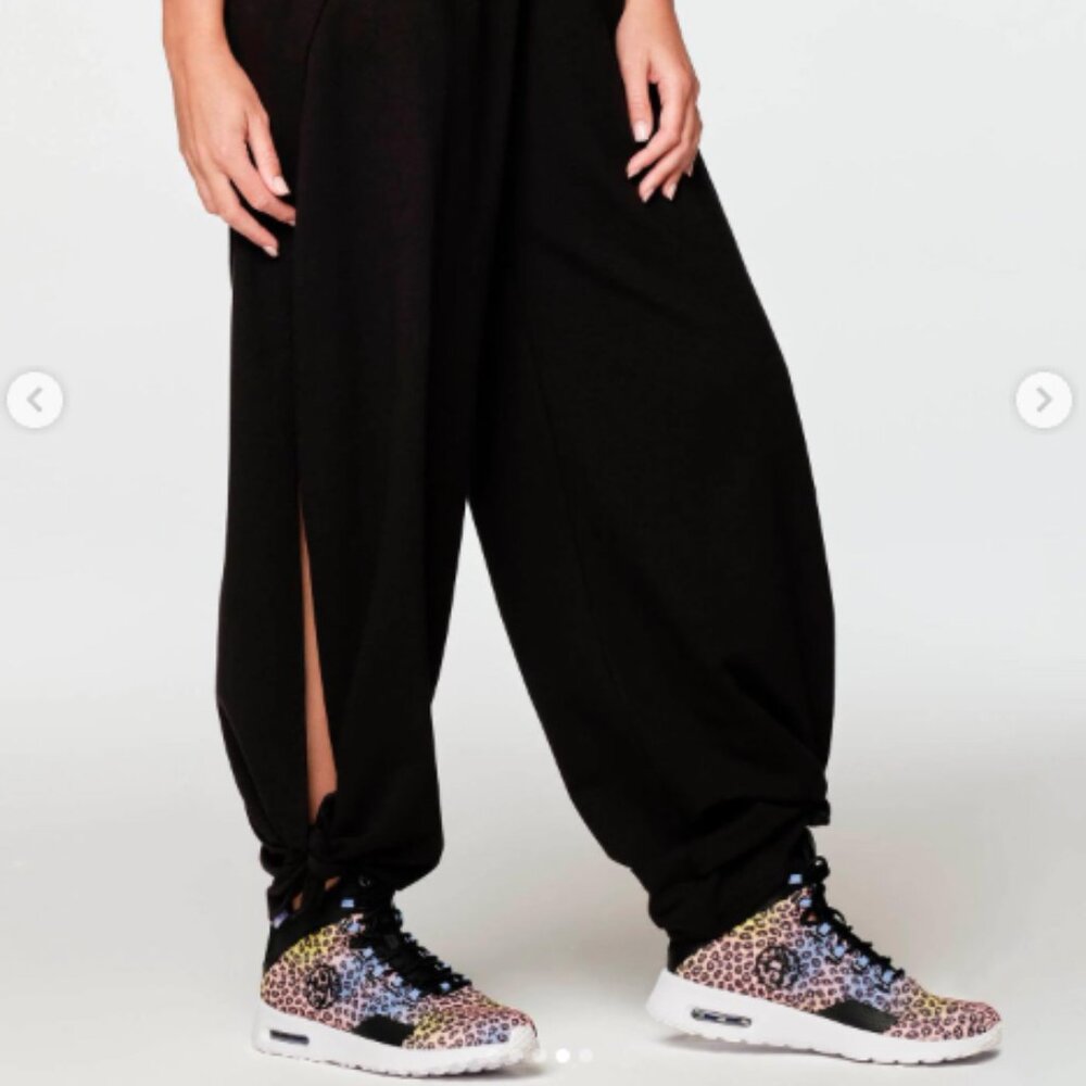 XL Zumba Wear Black Roller Derby Team Wide Leg Pants